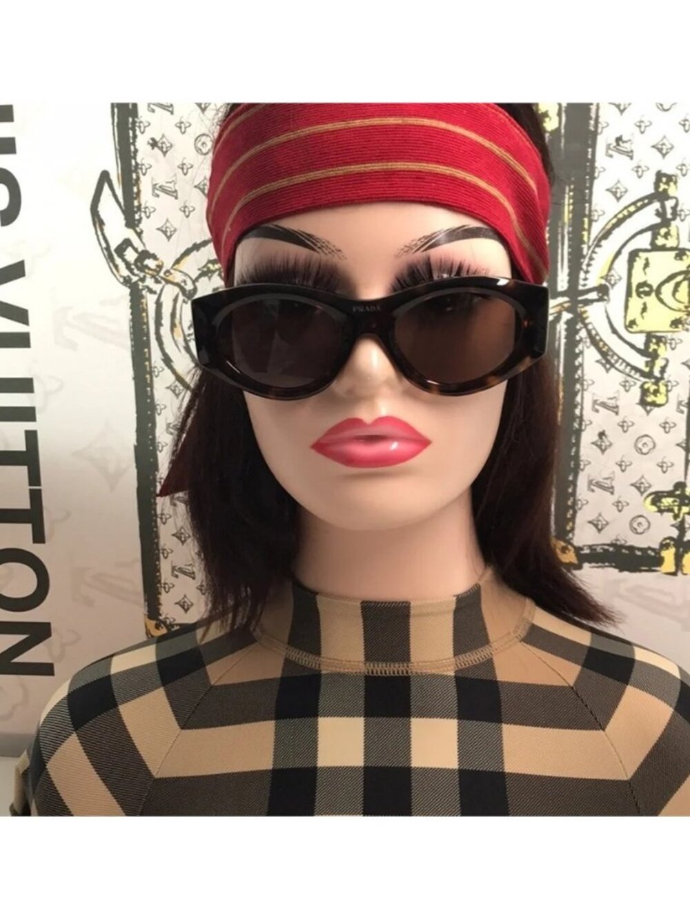 New Authentic Prada PR 20ZS Dark Brown Oval Ladies Sunglasses – 2AU06B 53 - Picture 8 of 14